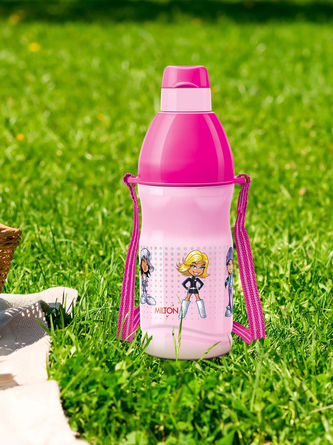 

Milton Kool Buddy 400 Plastic Insulated Water Bottle With Straw for Kids 400 ml Light Pink