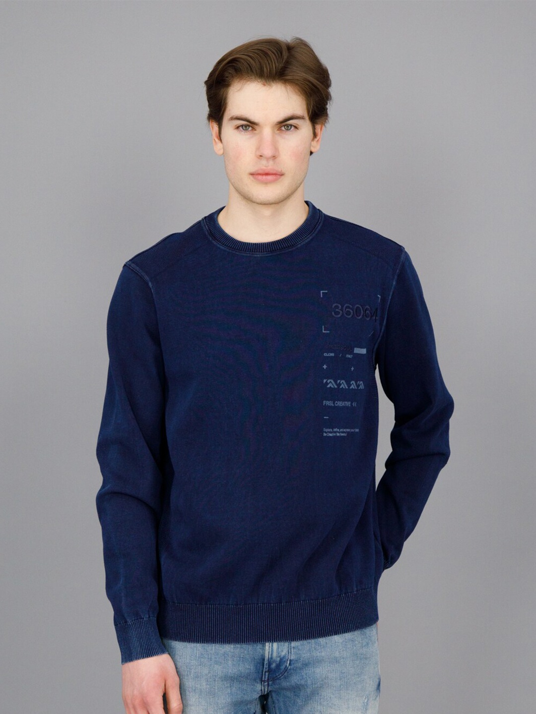

FREESOUL Typography Printed Sweatshirt, Blue