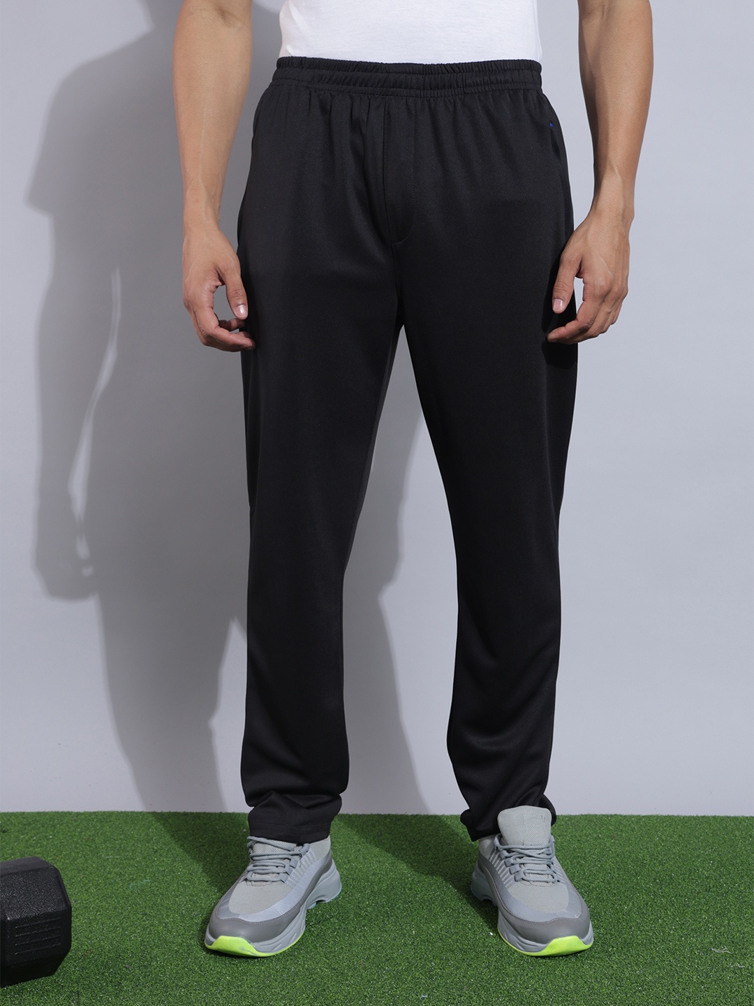 

Force NXT Men Mid-Rise Anti-Viral Anti-Odour Cool Sports Track Pants, Black