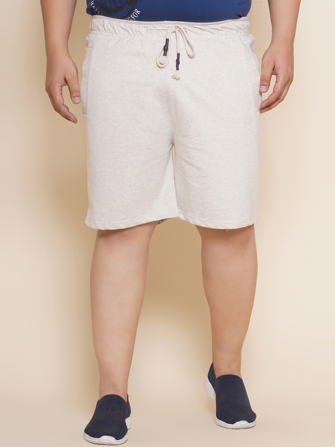 

John Pride Plus Size Pure Cotton Shorts, Off white
