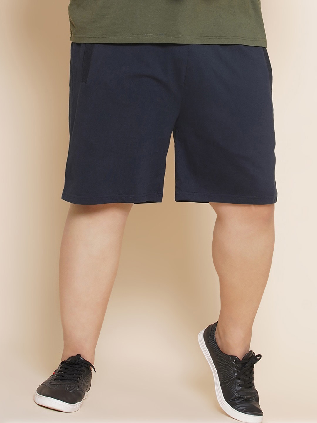 

John Pride Plus Size Pure Cotton Shorts, Navy blue