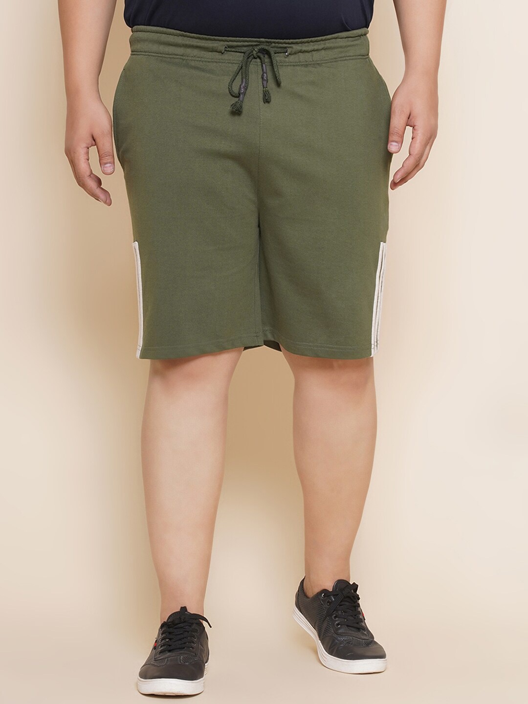 

John Pride Men Pure Cotton Plus Size shorts, Olive