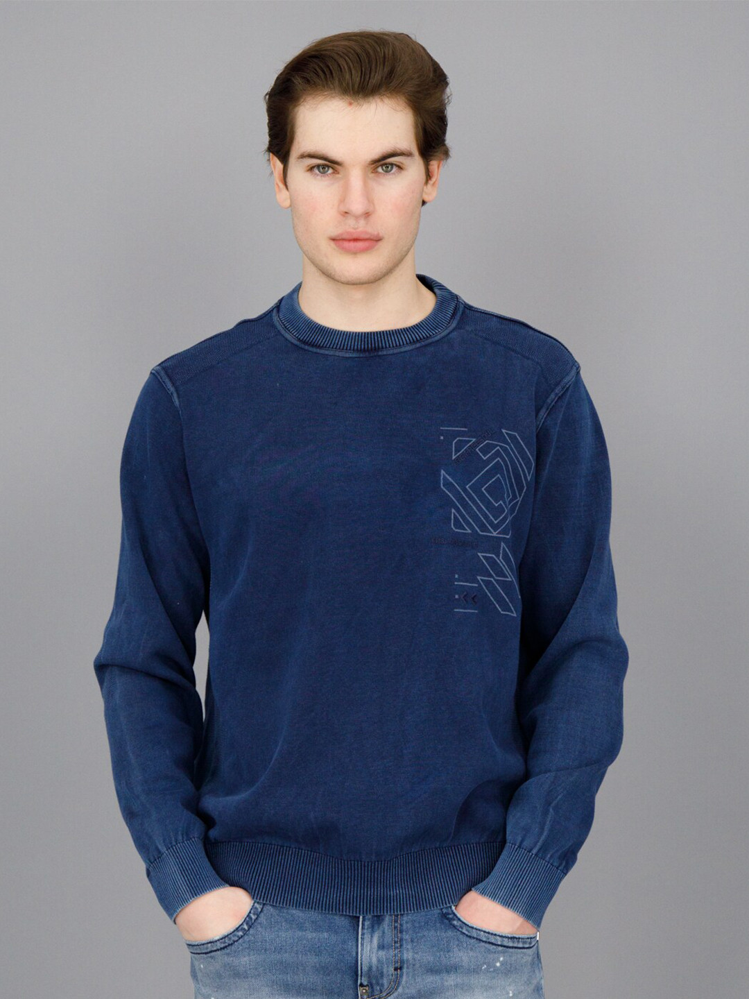 

FREESOUL Round Neck Sweatshirt, Blue