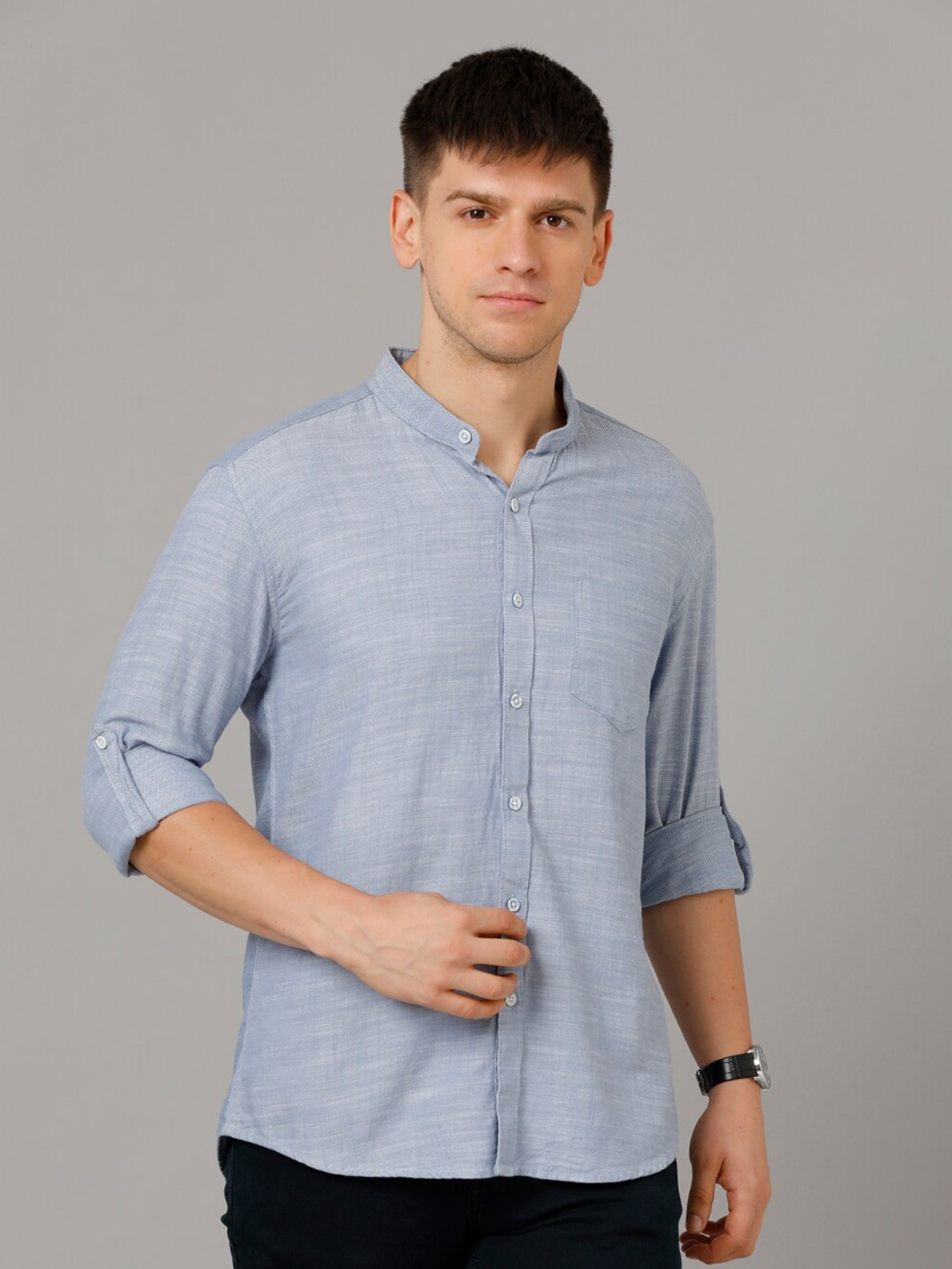 

YOVISH Men Blue Comfort Opaque Casual Shirt
