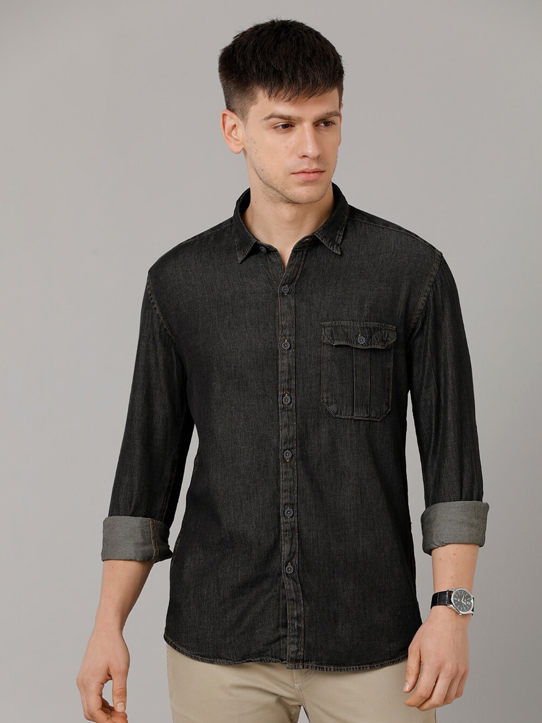 

YOVISH Men Blue Comfort Opaque Casual Shirt
