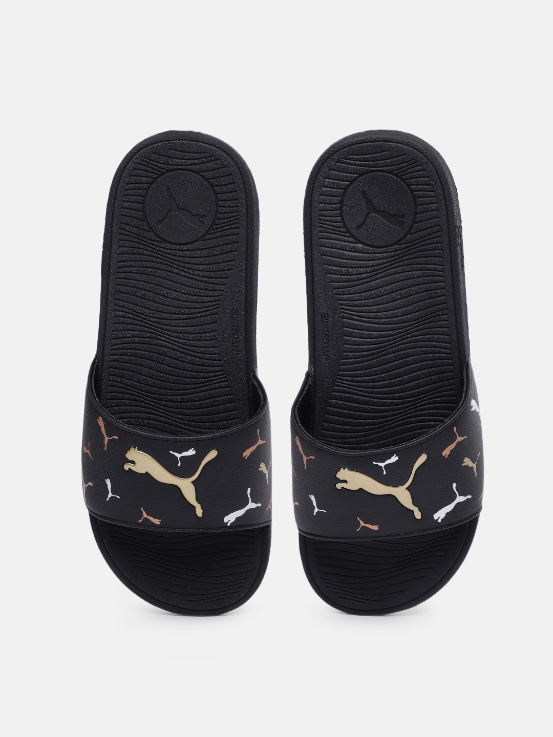 

Puma Women Brand Logo Printed Sliders, Black