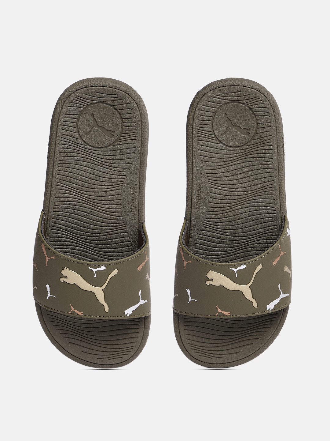 

Puma Women Cool Cat 2 AOP Printed Sliders, Green