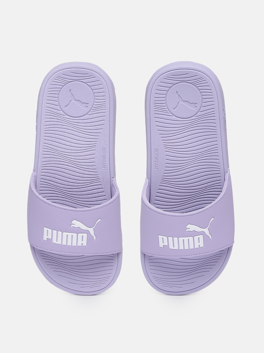 

Puma Women Brand Logo Printed Sliders, Violet