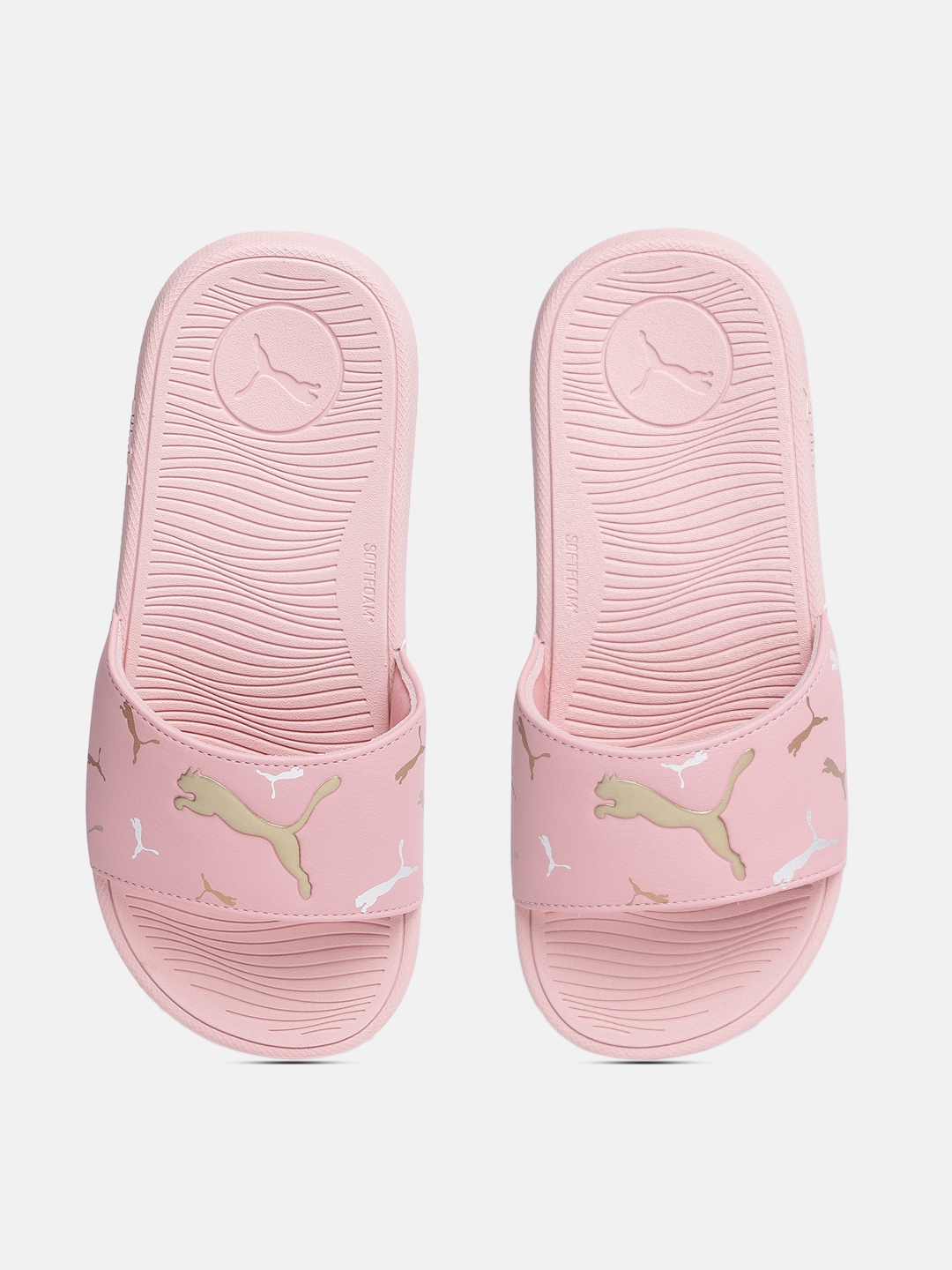 

Puma Women Cool Cat 2.0 AOP Brand Logo Printed Sliders, Pink