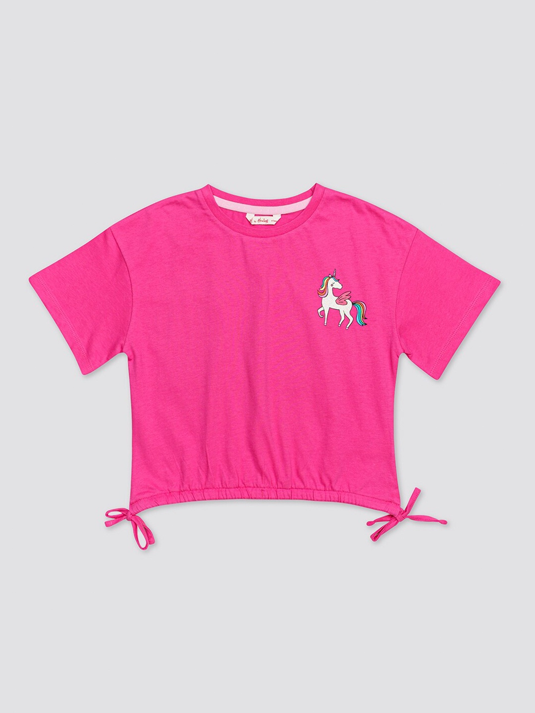 

H By Hamleys Girls Conversational Printed Cotton T-shirt, Pink