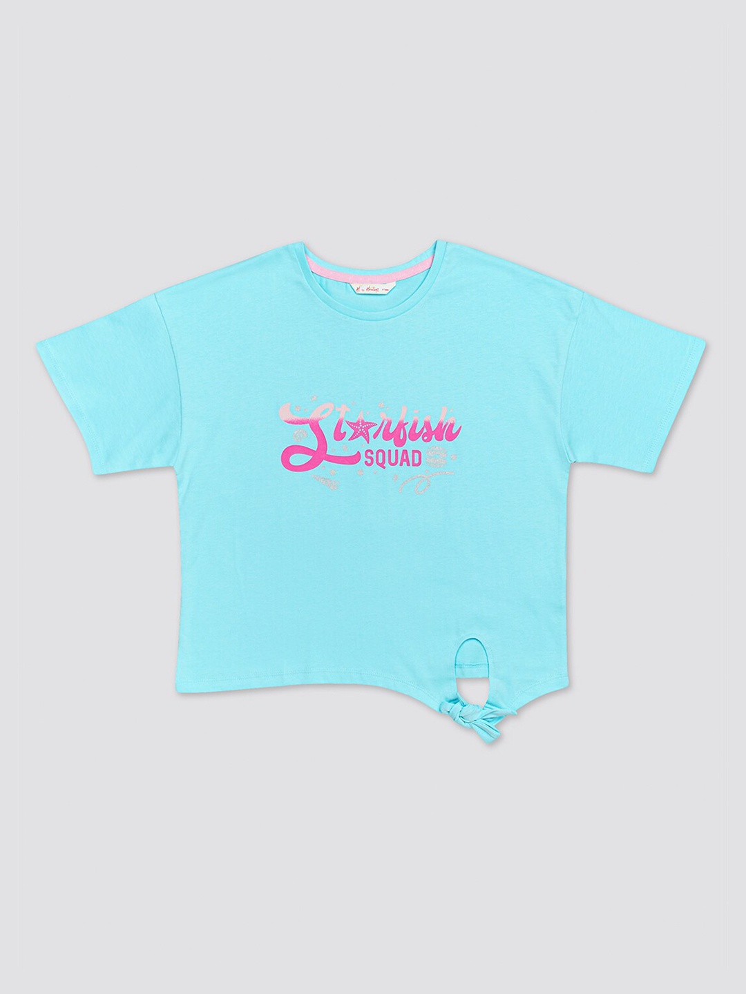 

H By Hamleys Girls Typography Printed Cotton T-shirt, Blue