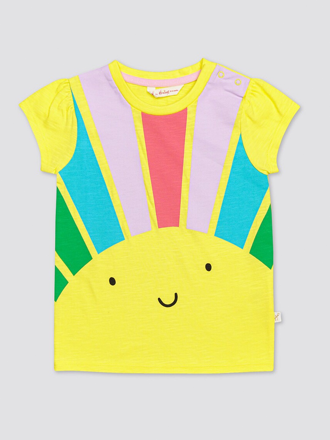 

H By Hamleys Girls Graphic Printed Round Neck Cotton T-shirt, Yellow