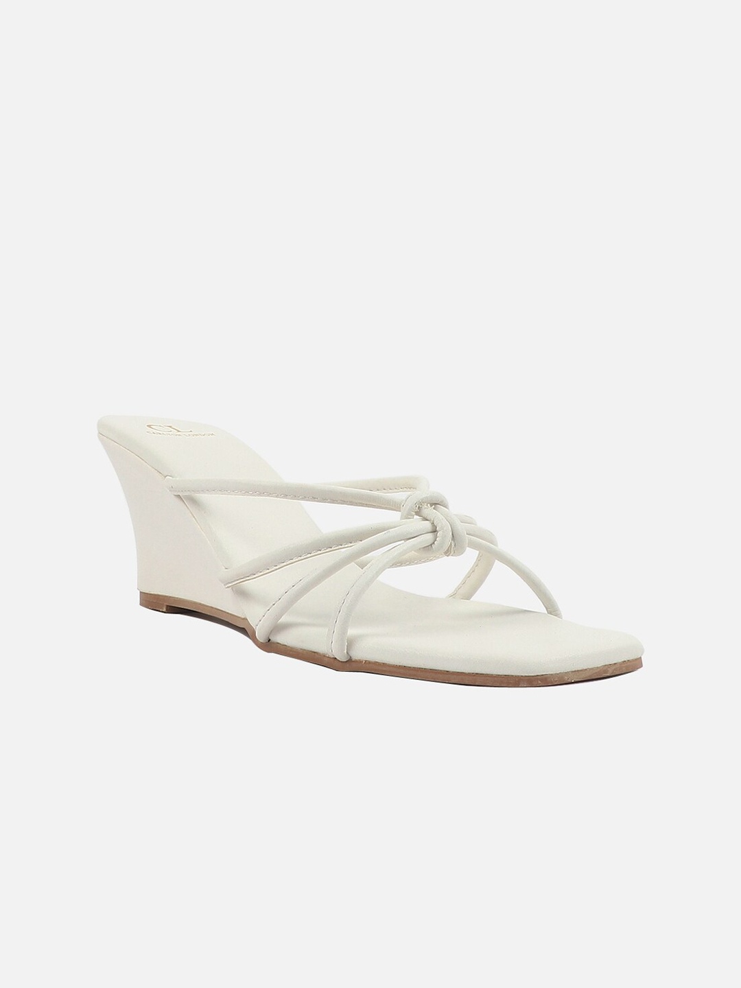 

Carlton London Knotted Open Toe Wedges, White