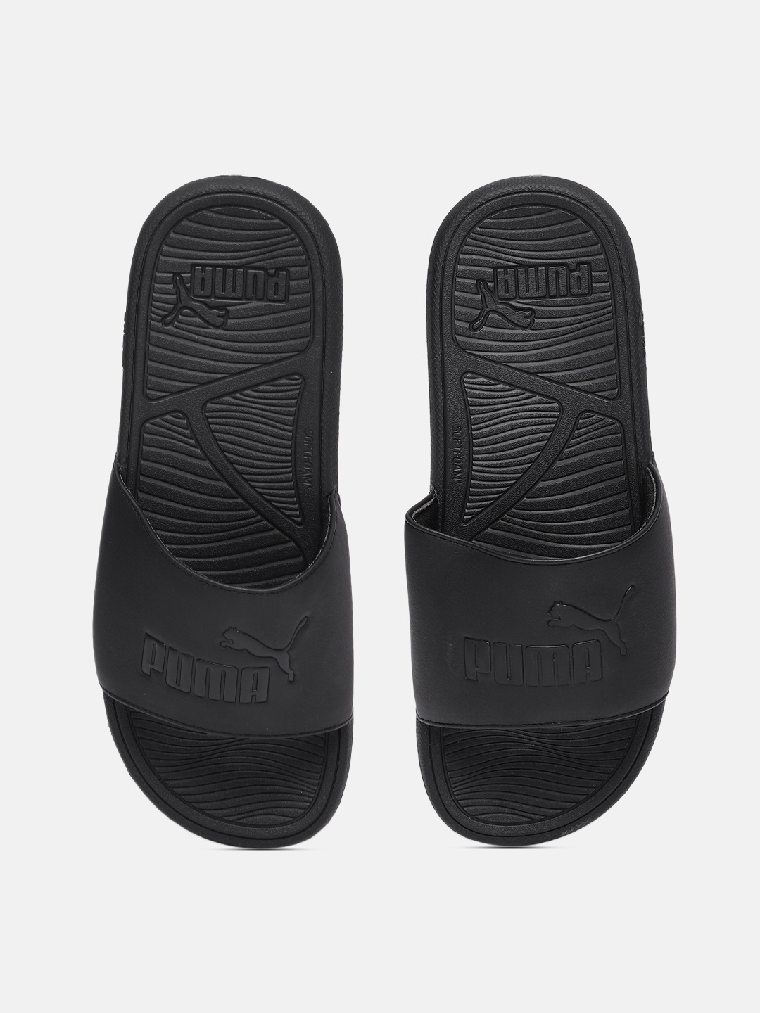 

Puma Unisex Brand Logo Printed Sliders, Black