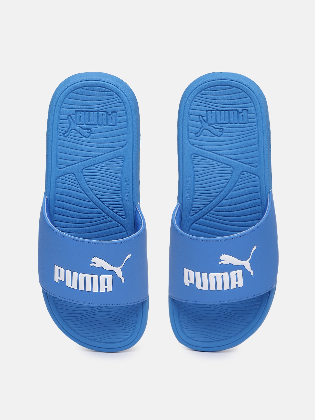 

Puma Unisex Brand Logo Printed Sliders, Blue