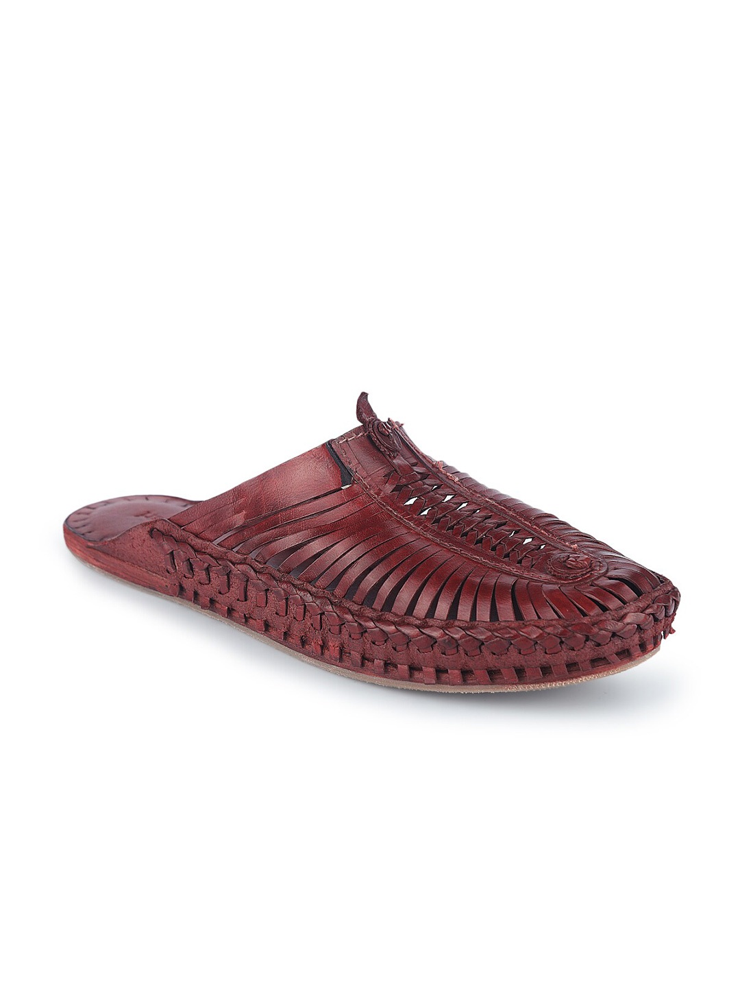 

KORAKARI Men Leather Fisherman Sandals, Maroon