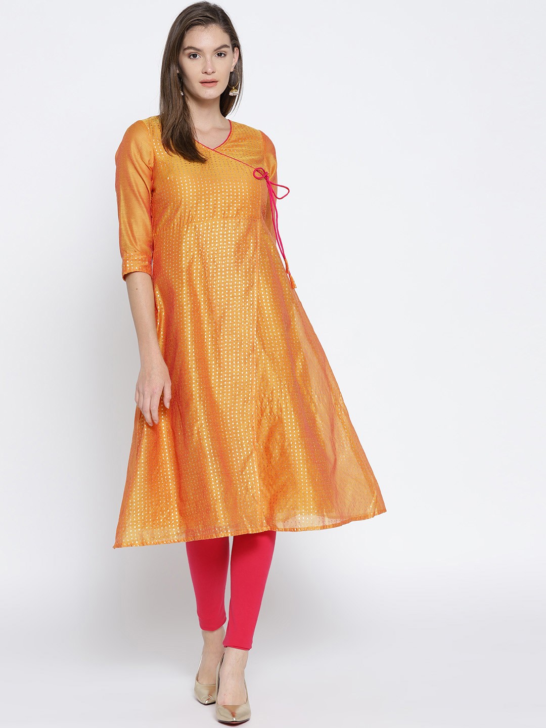 

RANGMANCH BY PANTALOONS Women Yellow Printed A-Line Kurta