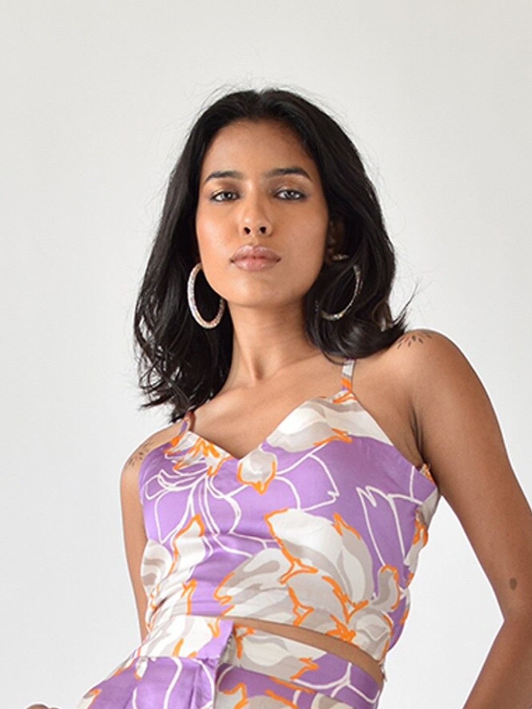 

MISSY Abstract Printed Cotton Tank Top, Purple