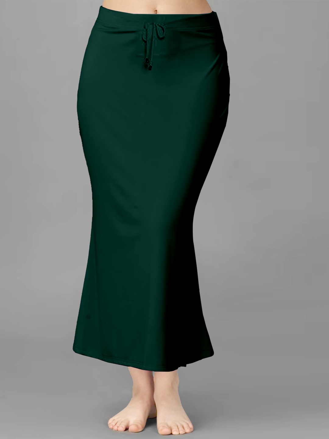 

Trendmalls Side Slit Saree Shapewear, Green