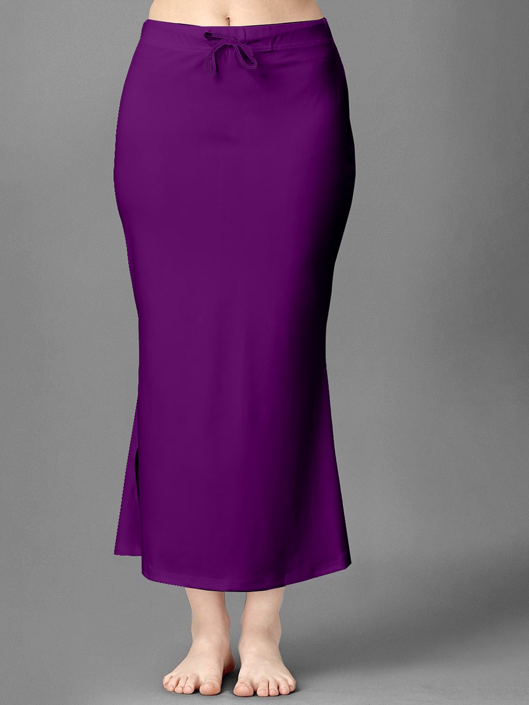 

Trendmalls Side Slit Saree Shapewear, Purple