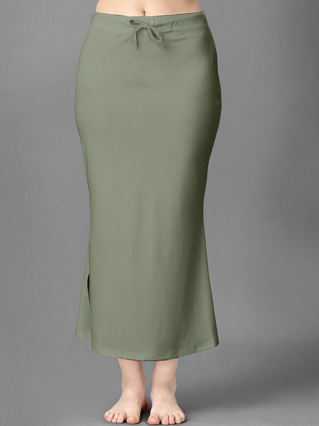 

Trendmalls Side Slit Saree Shapewear, Green