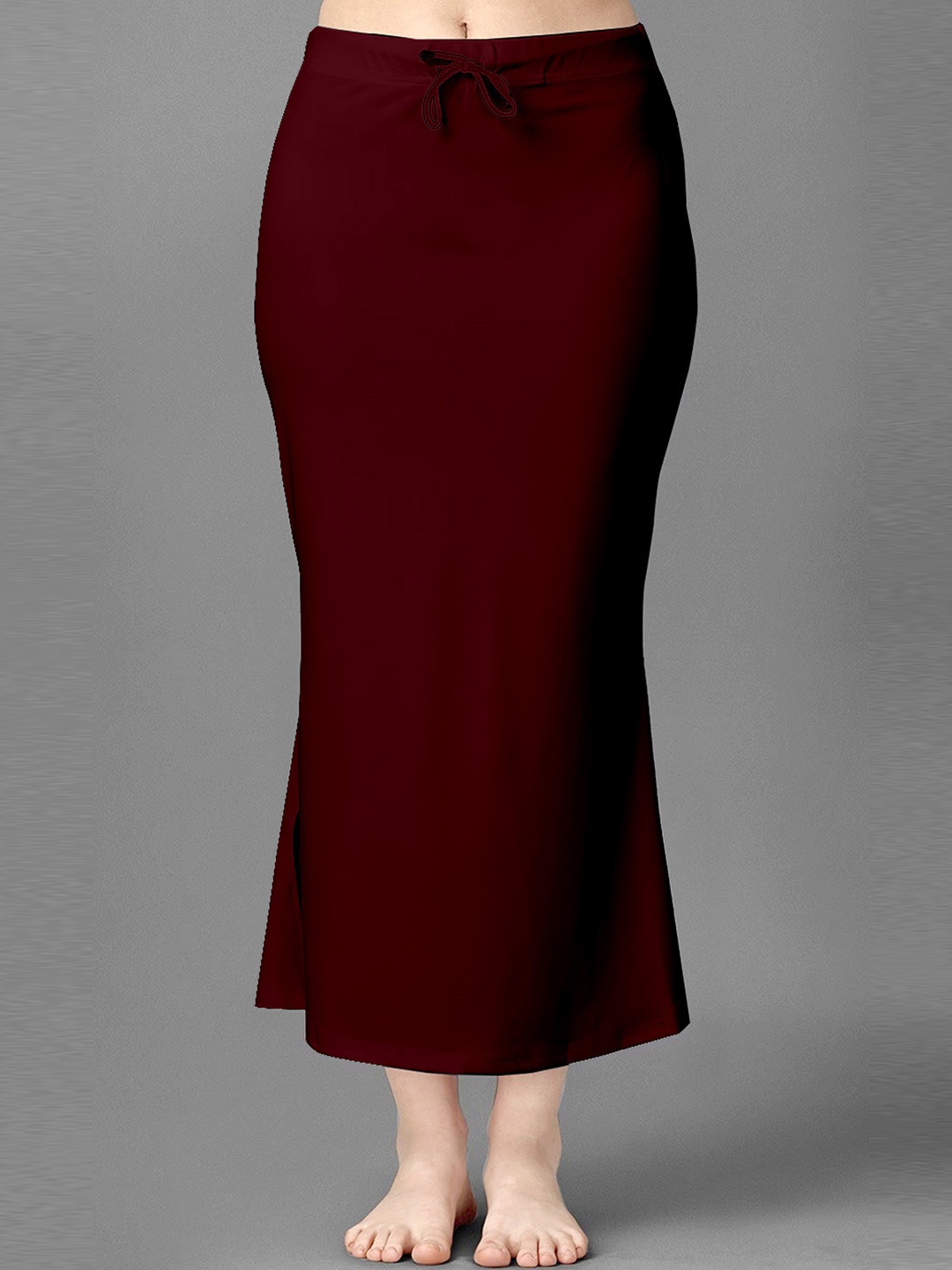 

Trendmalls Side Slit Saree Shapewear, Maroon
