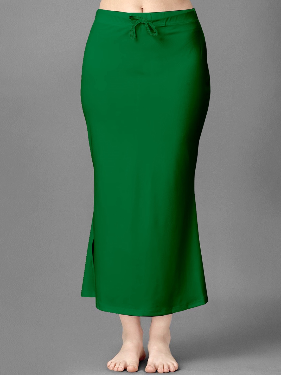 

Trendmalls Side Slit Saree Shapewear, Green