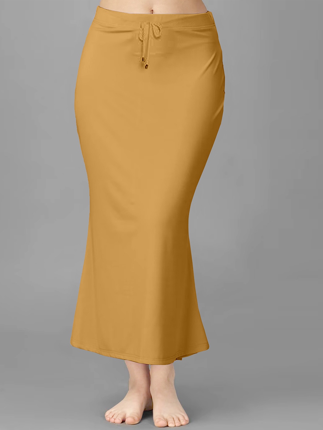 

Trendmalls Side Slit Saree Shapewear, Mustard