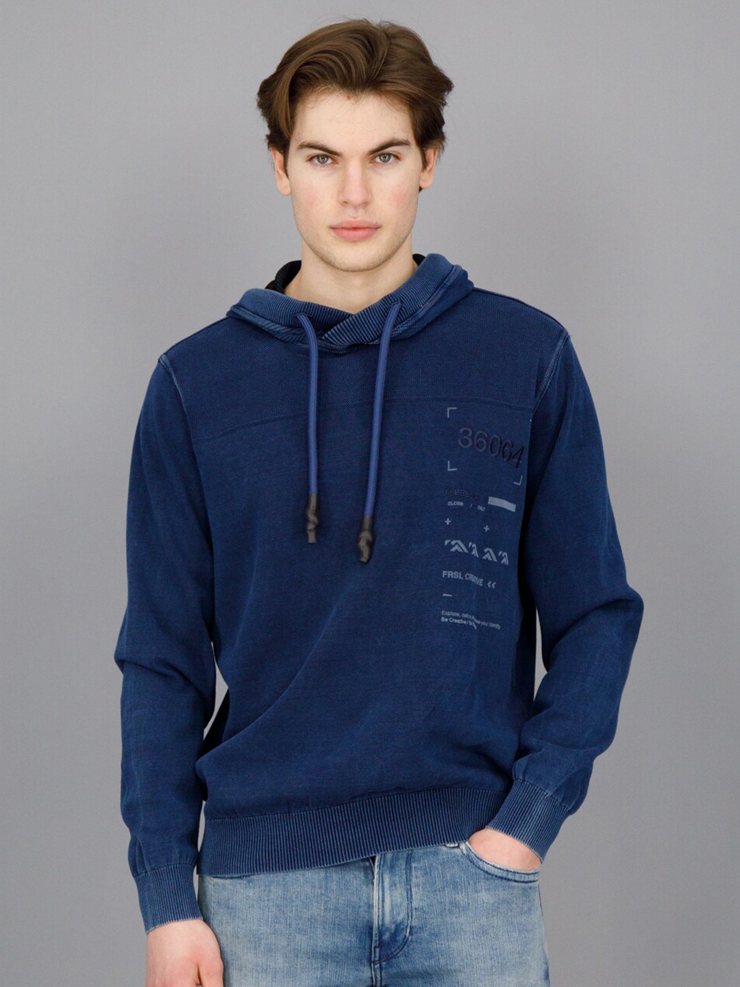 

FREESOUL Hooded Long Sleeves Sweatshirt, Blue