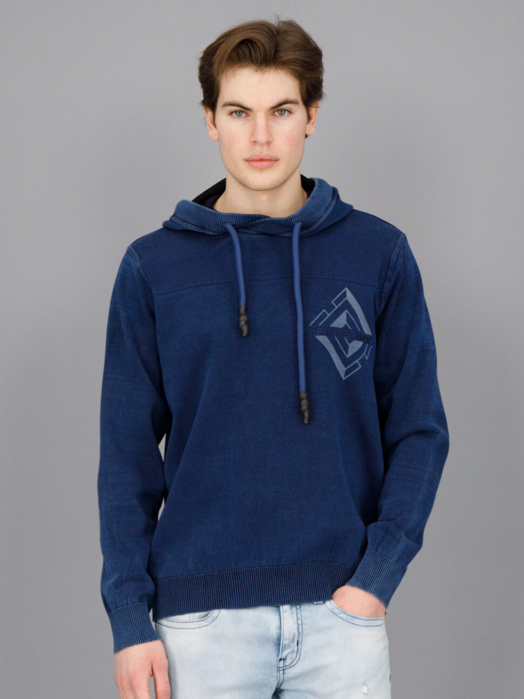 

FREESOUL Hooded Long Sleeves Sweatshirt, Blue