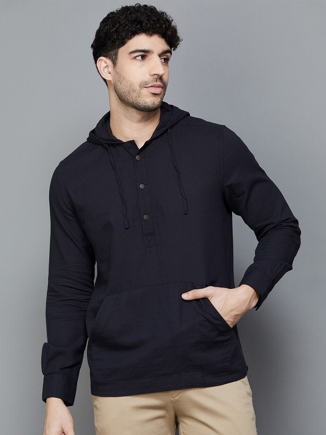 

Melange by Lifestyle Hooded Cotton Sweatshirt, Black