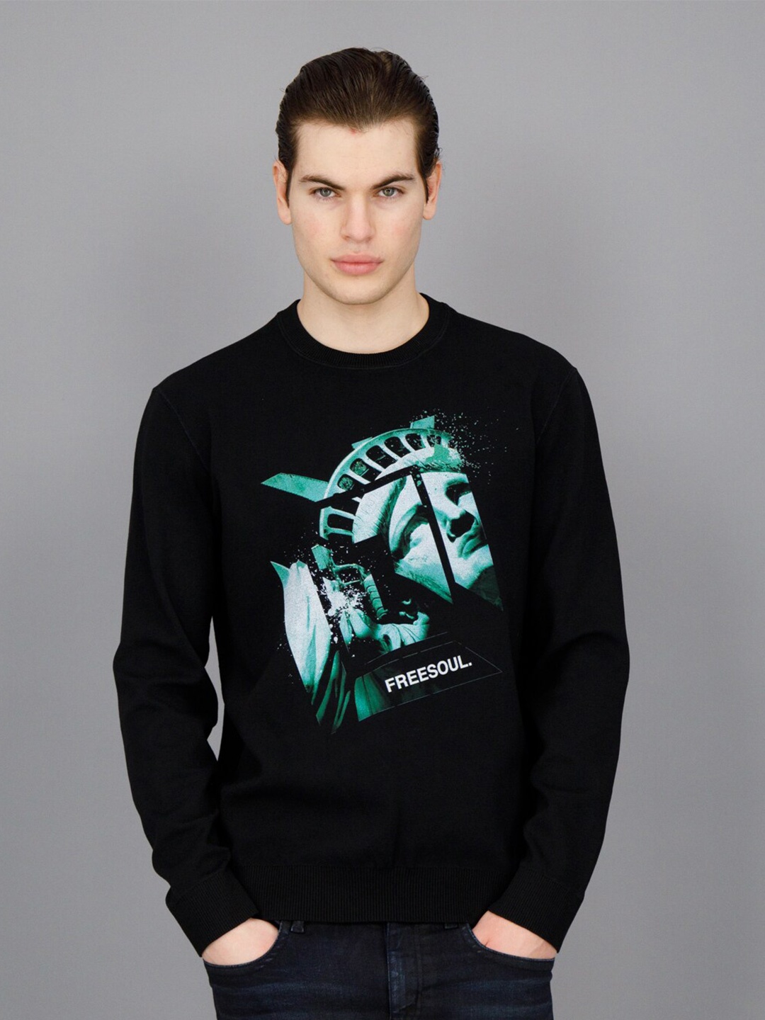

FREESOUL Graphic Printed Sweatshirt, Black