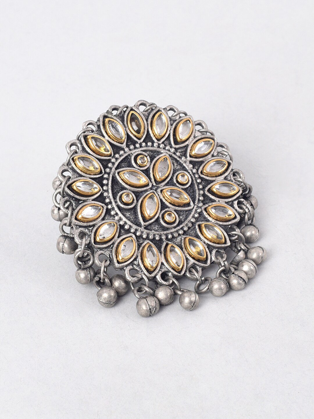 

phuljhadi Silver-Plated Stone-Studded Finger Ring