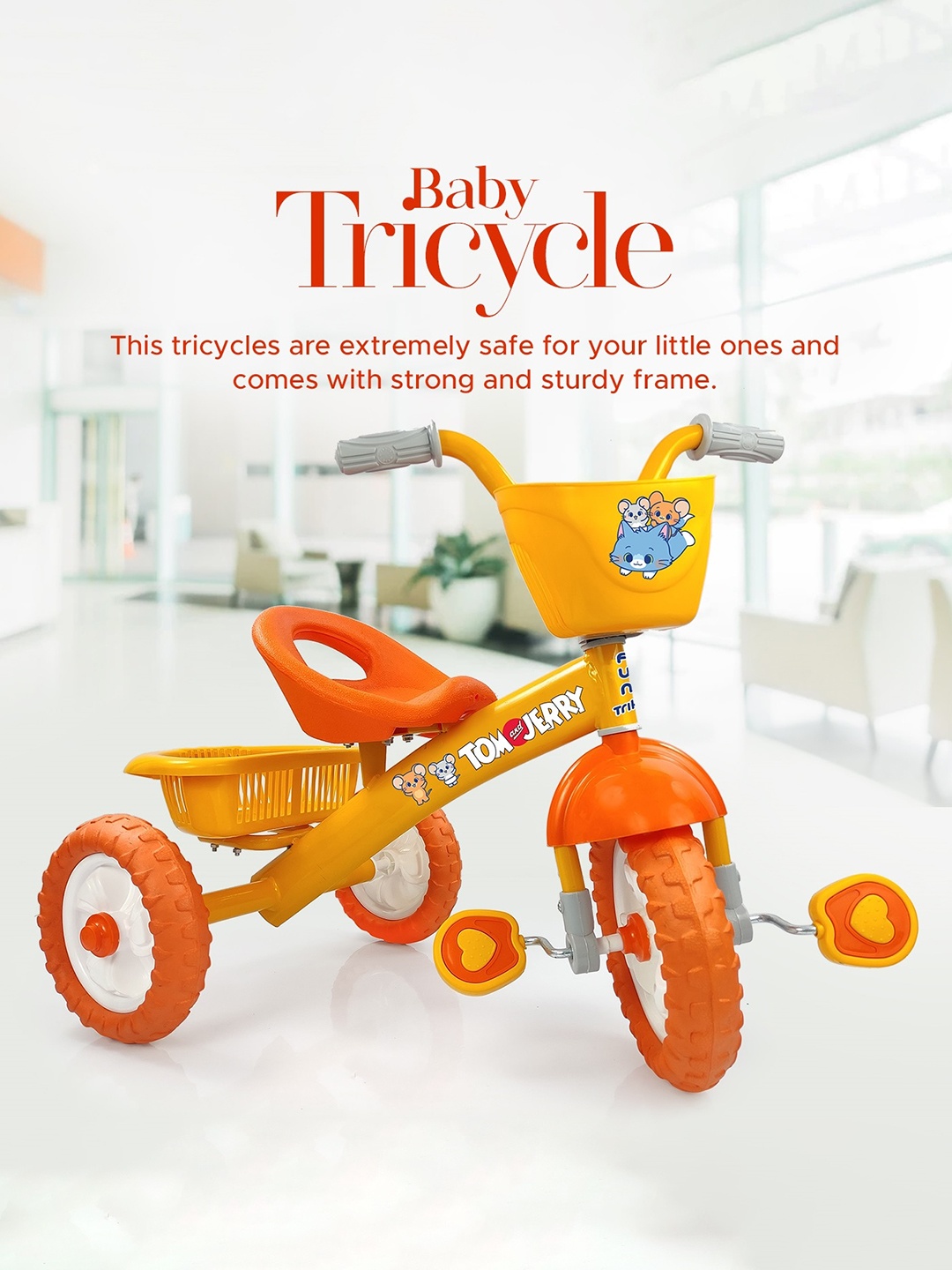 

Dash Kids Tricycle With Front & Back Storage Basket, Orange