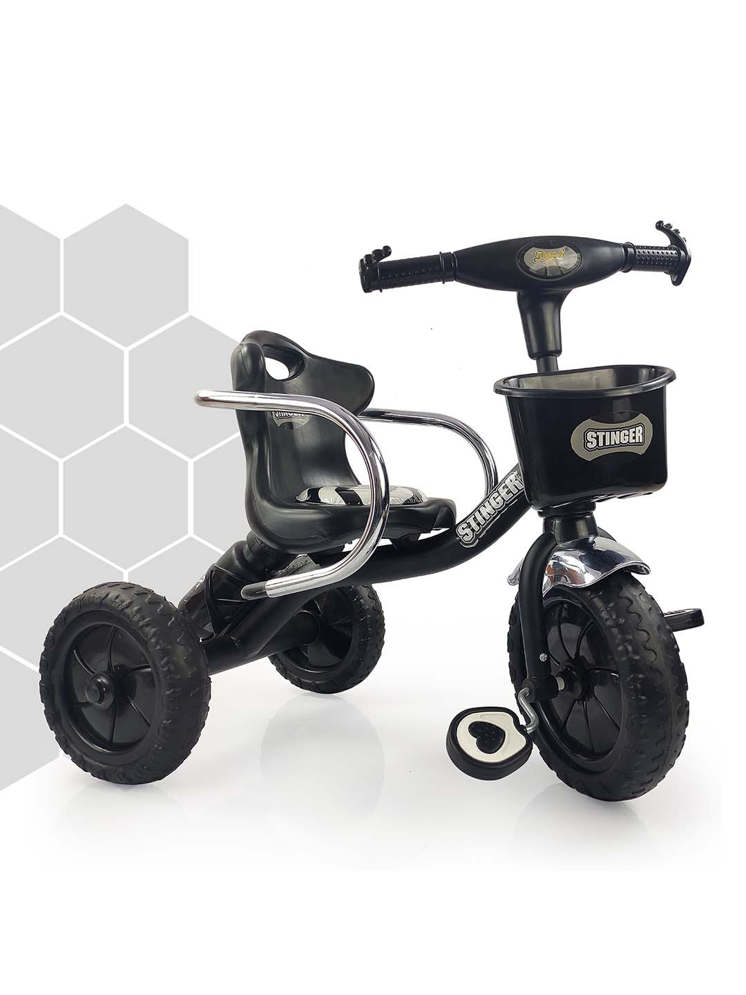 

Dash Kids Tricycle With Comfortable Seat Sipper & Storage Basket, Black