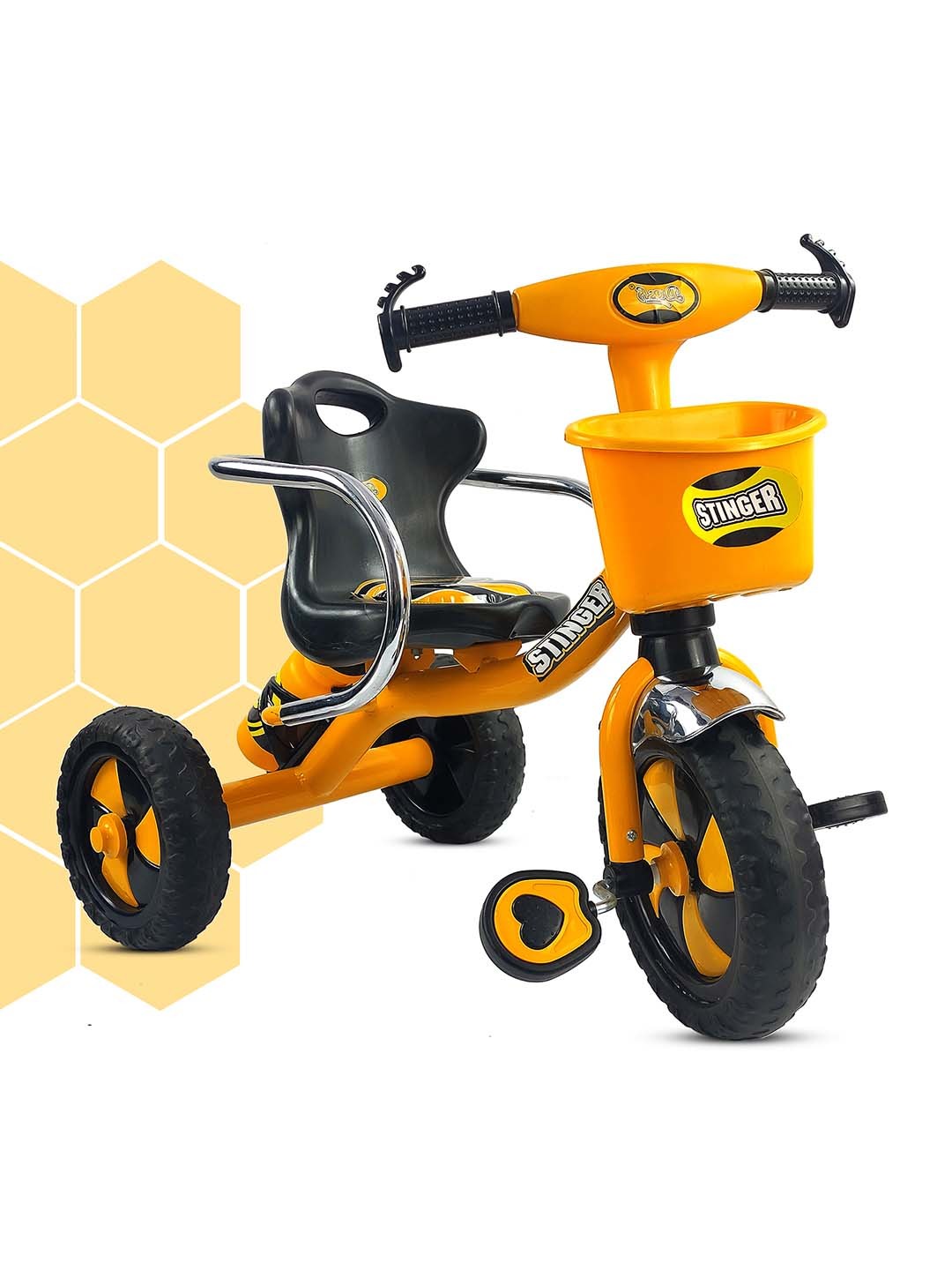 

Dash Kids Tricycle With Comfortable Seat Sipper & Storage Basket, Yellow