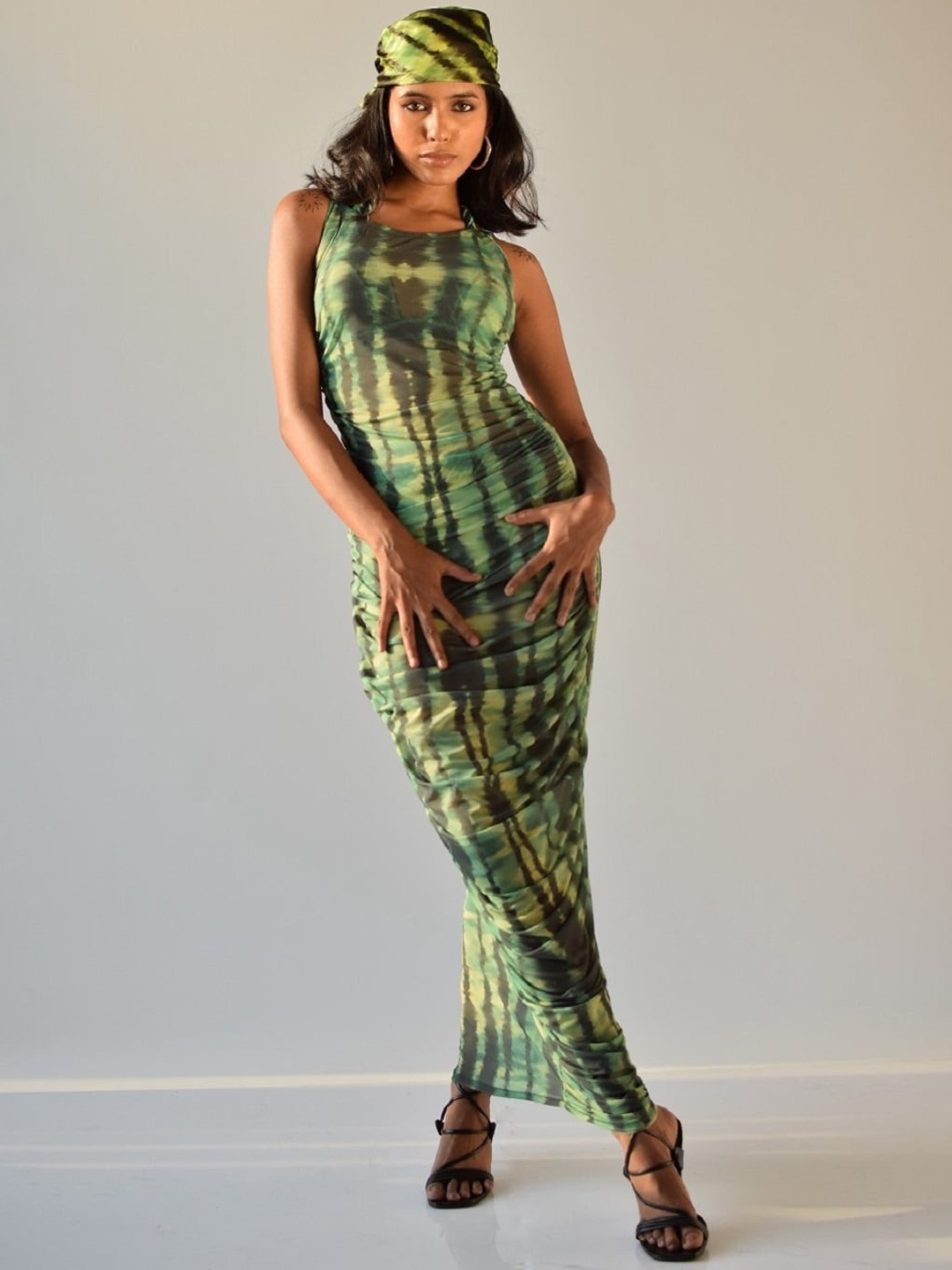 

MISSY Abstract Printed Swimwear Cover-Up Dress, Green
