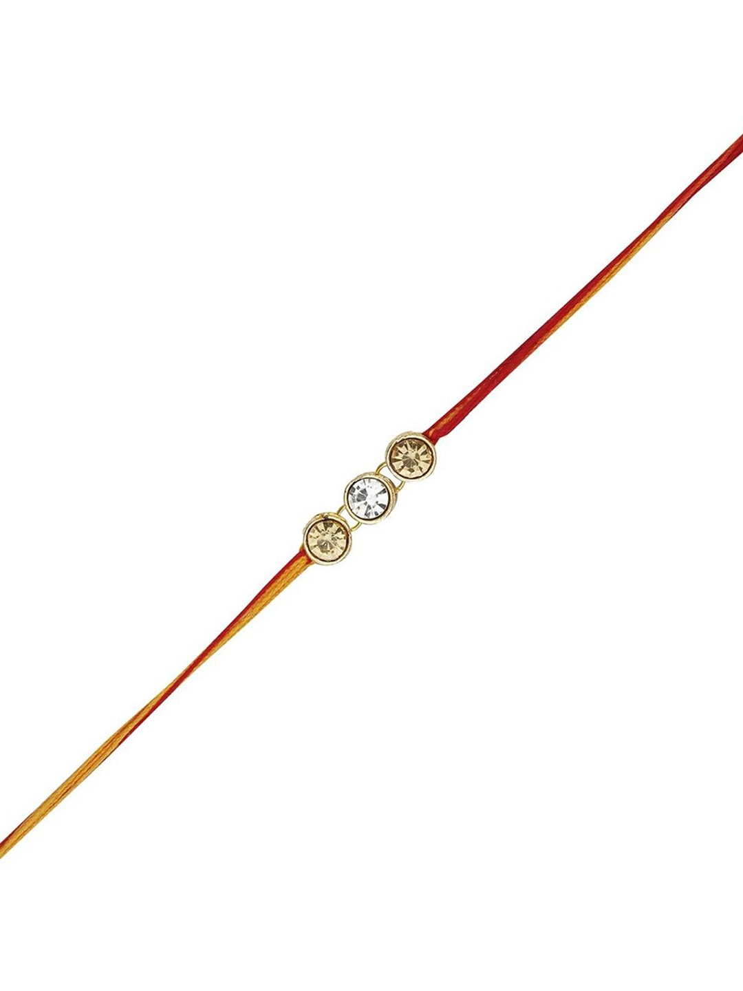 

AccessHer Rhinestone-Studded Thread Rakhi With Greeting Card, Yellow