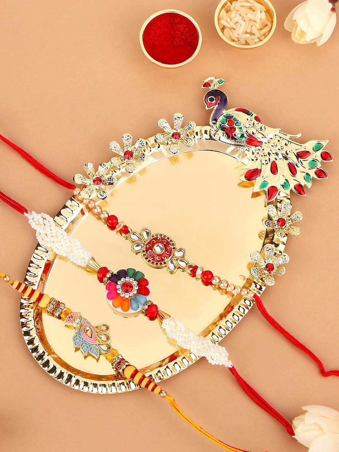 

AccessHer Set of 5 Rakhi Gift Pack, Gold