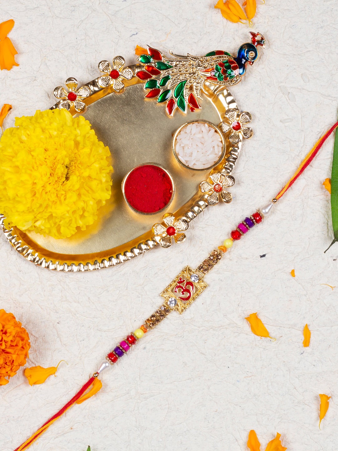 

AccessHer Set of 3 Rakhi Gift Pack, Gold