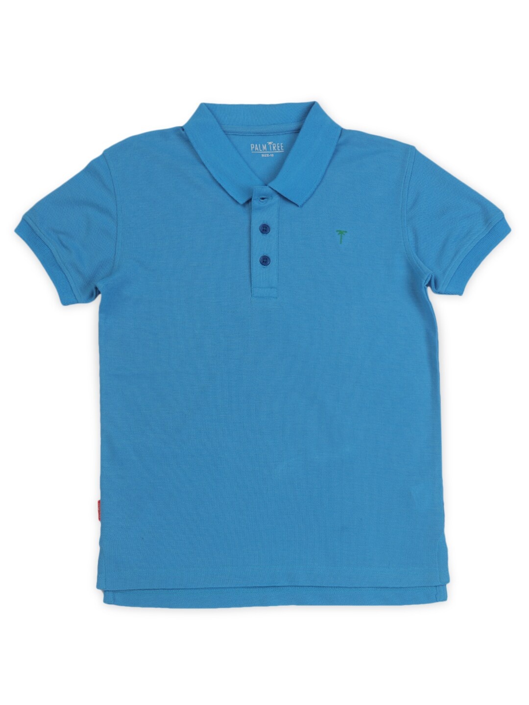 

Palm Tree Boys Polo Collar Regular Fit Cotton T-shirt, Blue