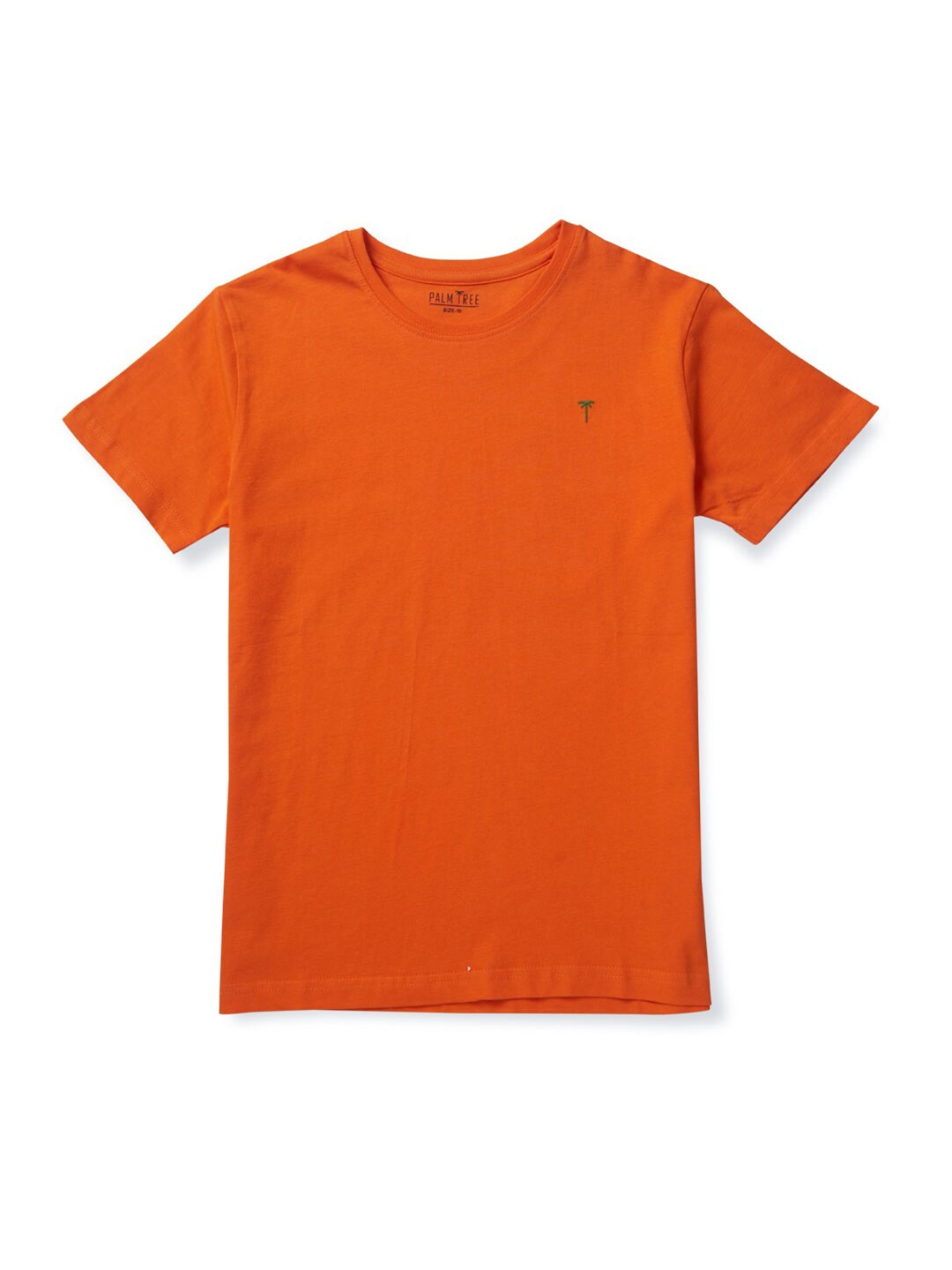 

Palm Tree Boys Round Neck Cotton T-shirt, Orange