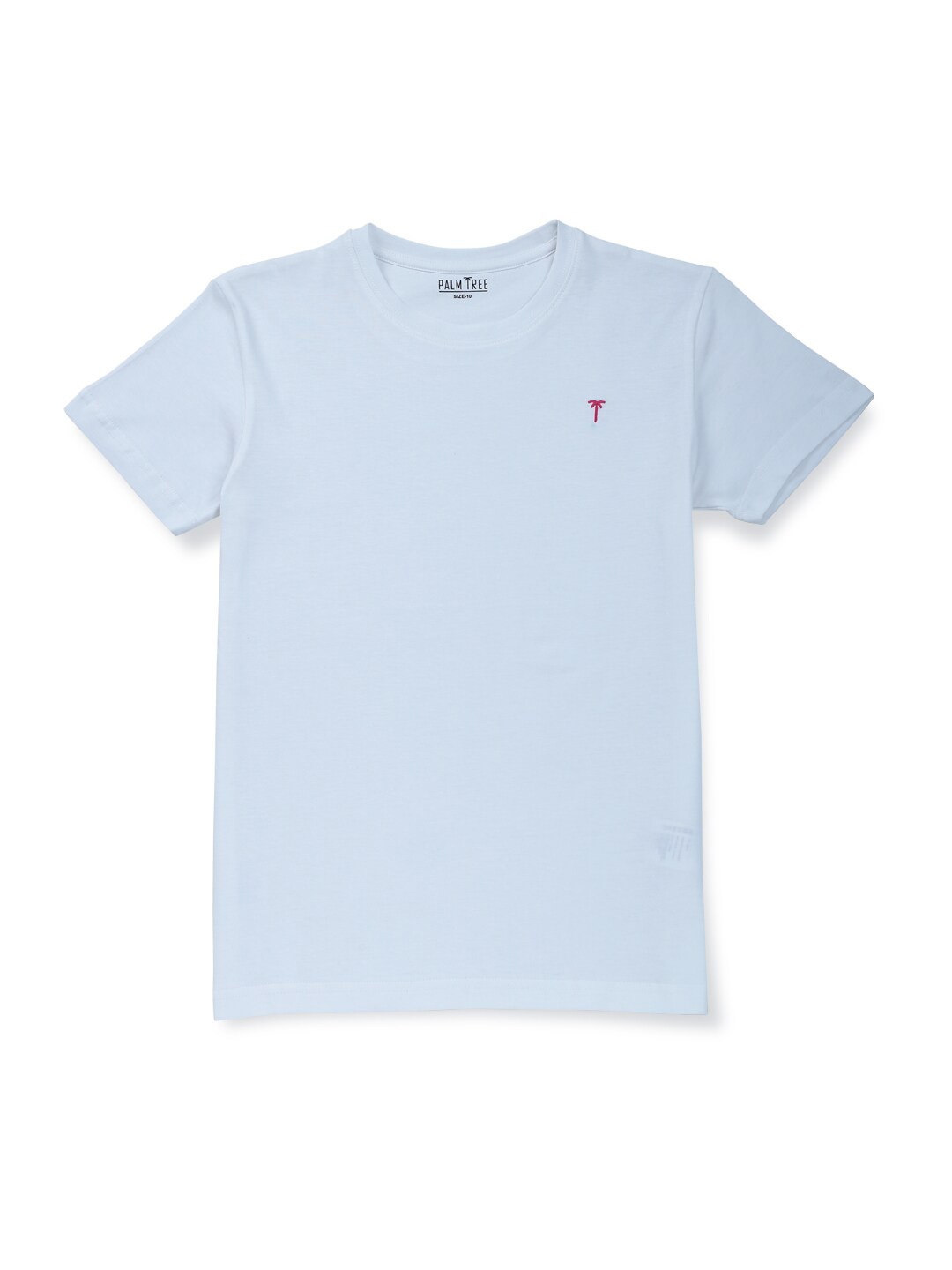 

Palm Tree Boys High Neck Regular Fit Cotton Casual T-shirt, White