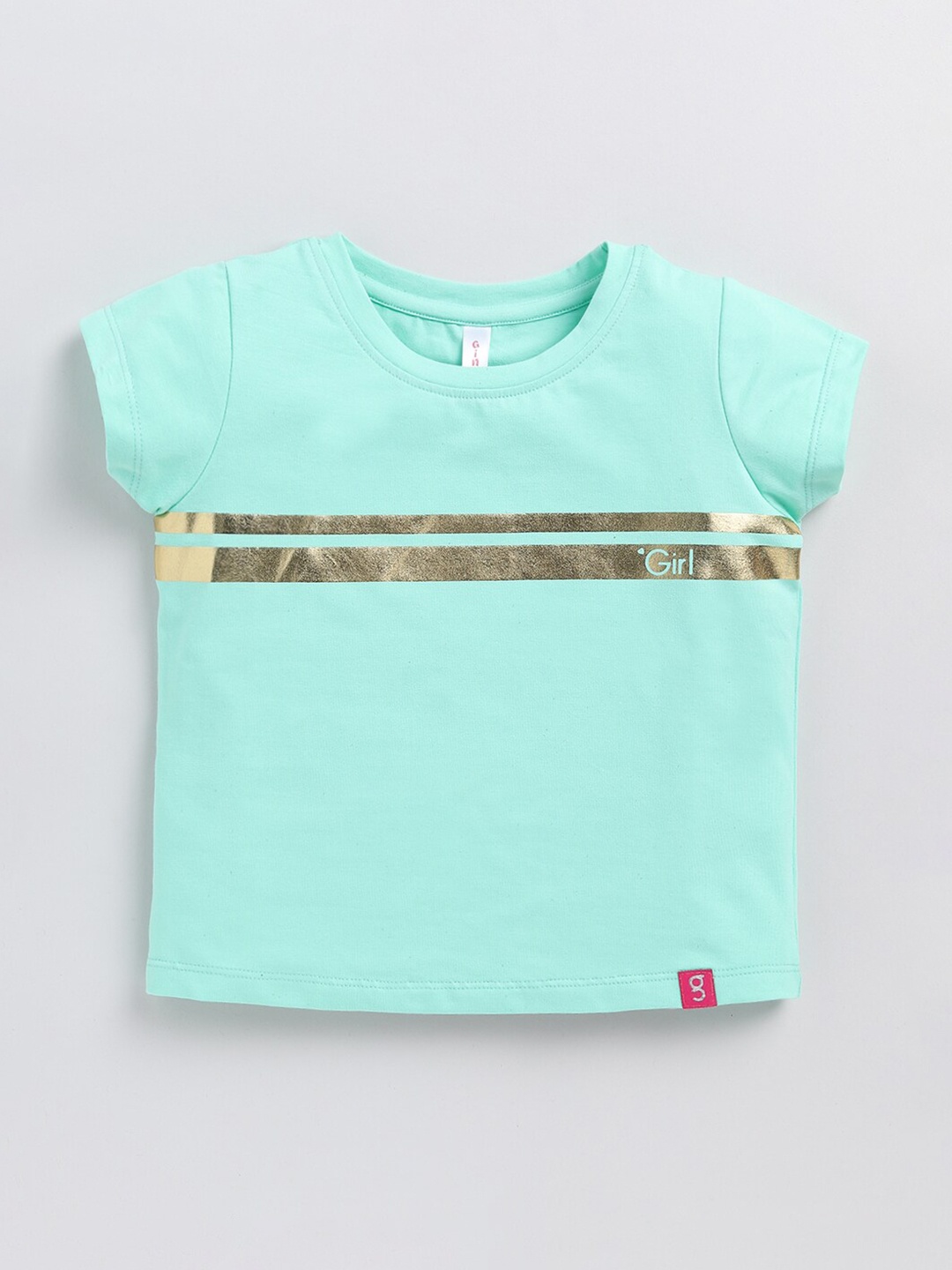 

Ginie Girls Striped Cotton Top, Green