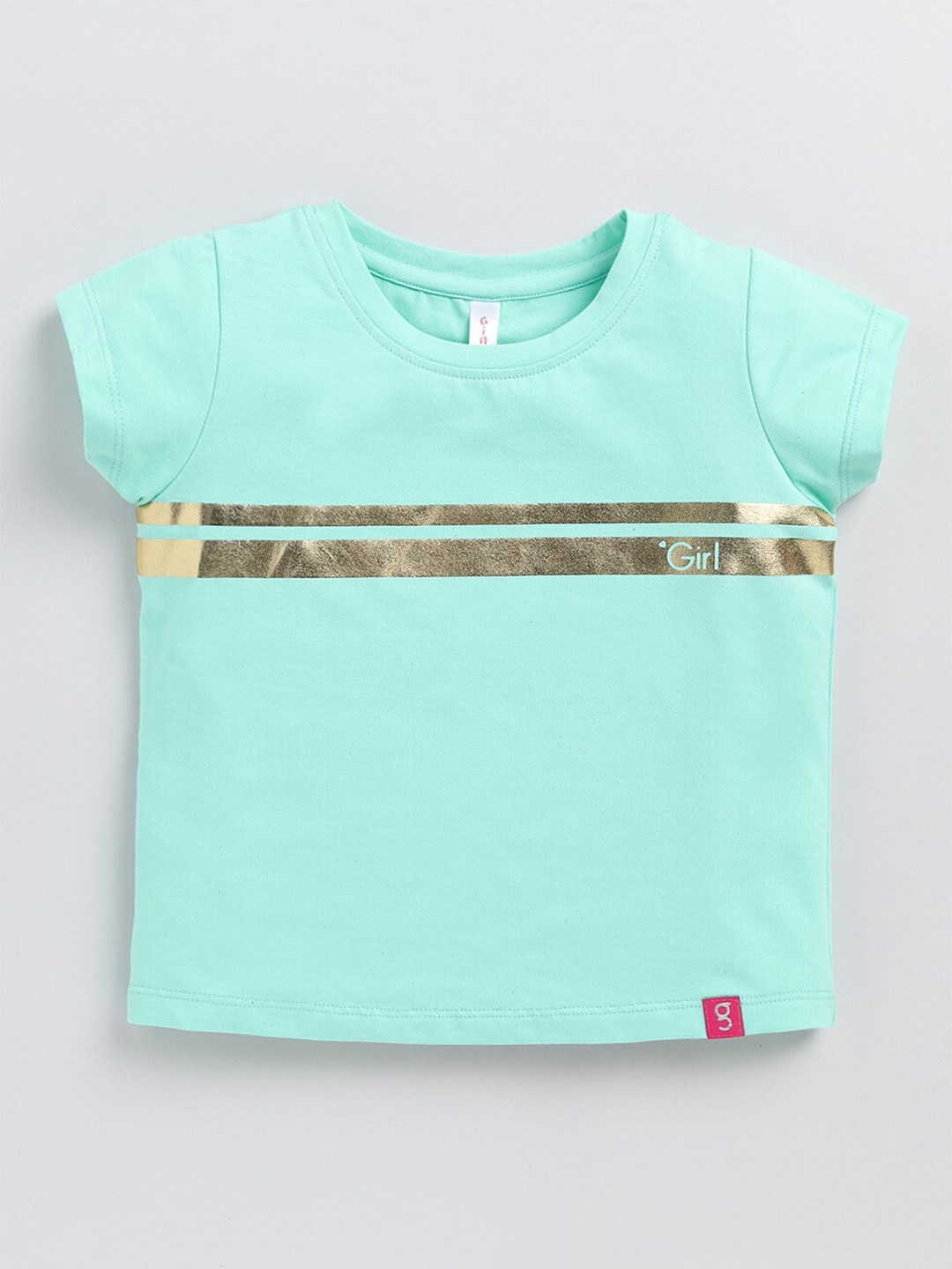 

Ginie Girls Striped Cotton Top, Green