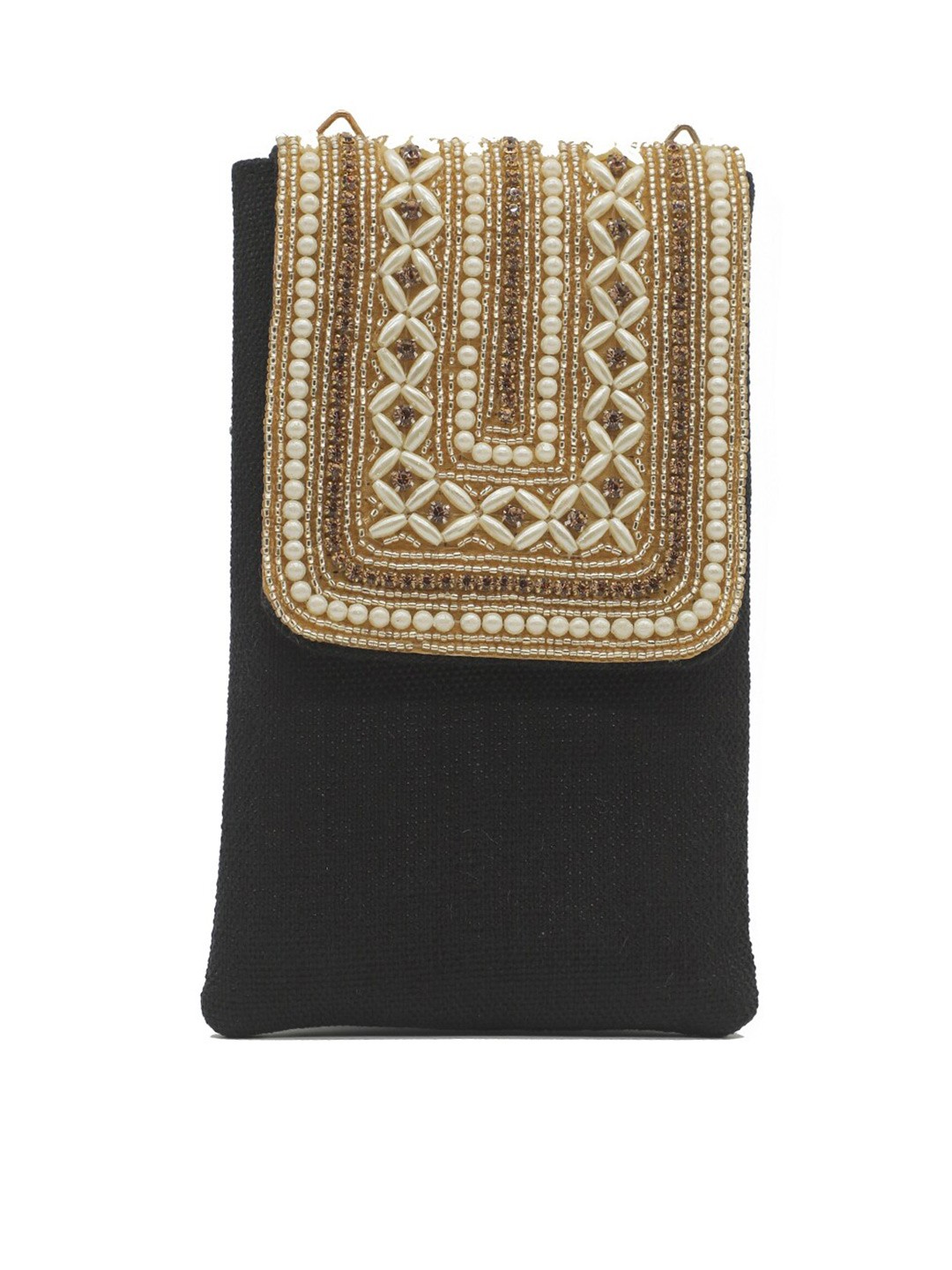 

Bag Pepper Embellished Envelope Clutch, Black