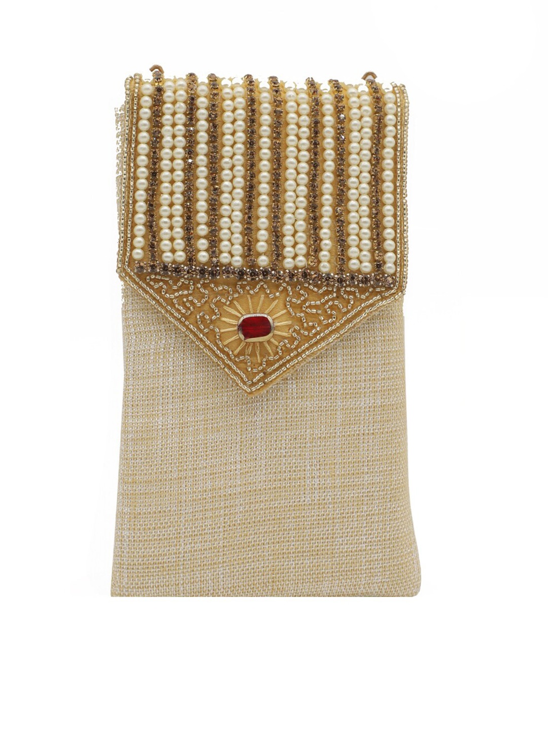 

Bag Pepper Embellished Purse Clutch, Beige