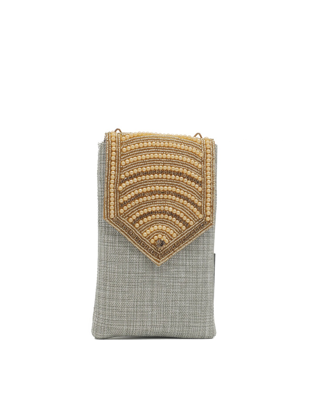 

Bag Pepper Embellished Envelope Clutch, Grey