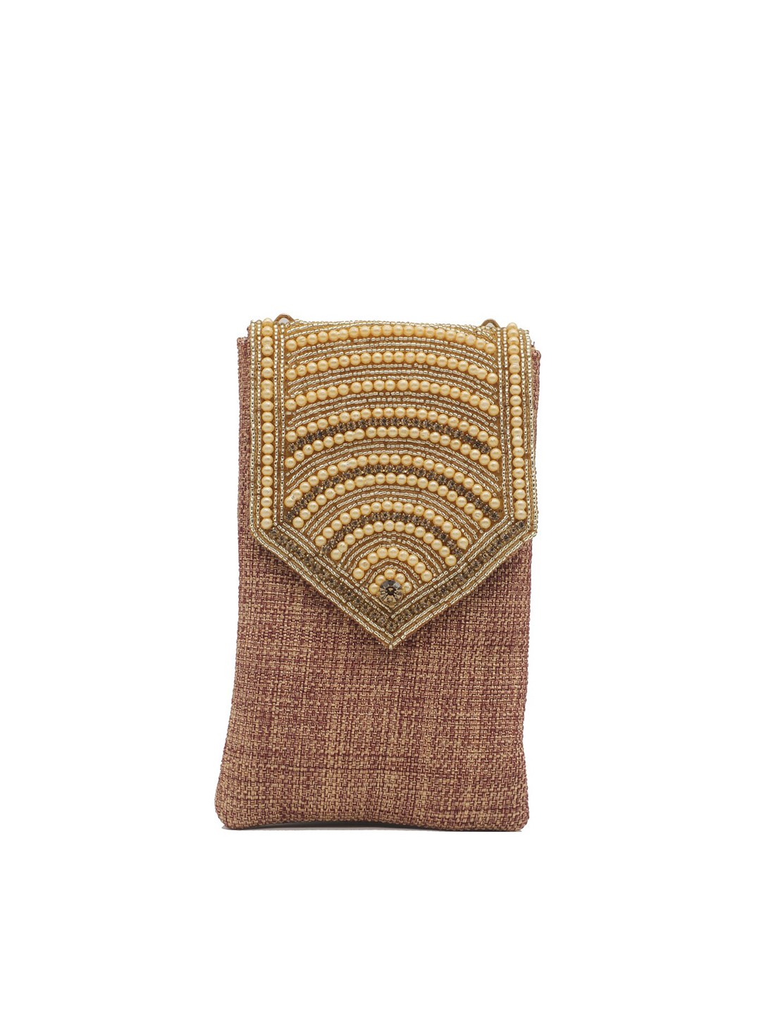 

Bag Pepper Embellished Envelope Clutch, Brown
