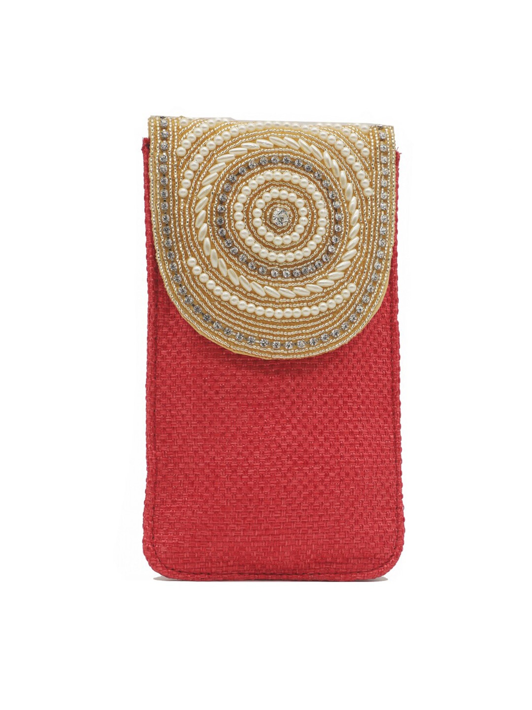 

Bag Pepper Embellished Envelope Clutch, Red
